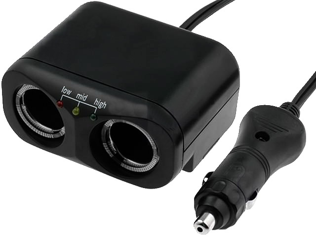 Αντάπτορας αναπτήρα αυτοκινήτου 2 εξόδων 12V 10A 1m A13-75A24B1-